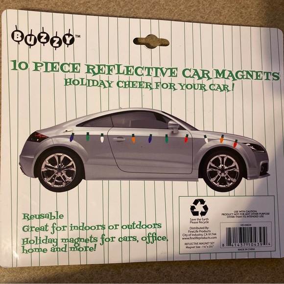 Reflective Light Bulb shaped Magnets Ornament Christmas Car Refrigerator QTY 10 - Picture 2 of 2